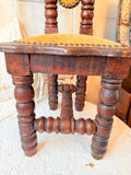 ANTIQUE JACOBEAN SPANISH WOODEN PRAYER CHAIR - 2 AVAILABLE
