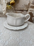 VINTAGE IRONSTONE GRAVY BOAT AND PLATE