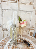 ANTIQUE CRYSTAL VICTORIAN STYLE TABLE LAMP WITH ETCHED GLASS