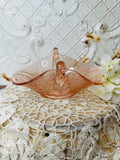 PINK DEPRESSION GLASS SWAN DETAILED BOWL