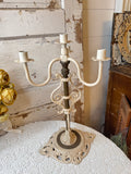 VINTAGE RARE IRON 4 LIGHT TALL CANDELABRA