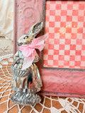 VINTAGE BUNNY RABBIT PINK ORNATE FRAME