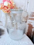 VINTAGE BEEHIVE GLASS PITCHER