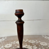 VINTAGE RED WOOD ORNATE CANDLESTICK HOLDER