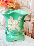 VINTAGE WELLER POTTERY LIGHT GREEN VASE