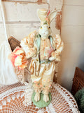 VINTAGE TALL DRESSED RABBIT FIGURINE