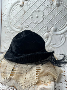 VINTAGE BLACK VELVET ADORABLE HAT