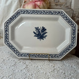 VINTAGE IRONSTONE LARGE BLUE FLORAL PLATTER