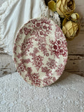 VINTAGE IRONSTONE MAROON TRANSFER-WARE PLATE