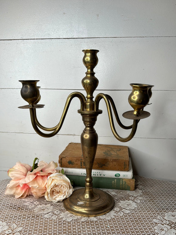 SOLID BRASS ANTIQUE CANDLEBRA