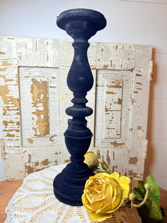 EXTRA TALL BLACK VELVET WRAPPED CANDLE HOLDER