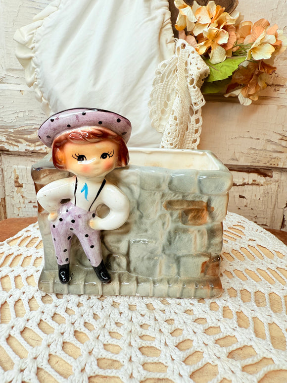 CUTE HANDPAINTED VINTAGE PLANTER