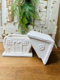BISQUE GINGERBREAD JAR - 2 AVAILABLE