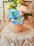 VINTAGE PINK FROSTED GLASS TEAPOT PLANTER
