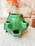 VINTAGE GREEN MCCOY POTTERY HANGING STRAWBERRY PLANTER