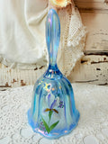 VINTAGE HAND PAINTED SIGNED BLUE FLORAL BELL