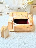 VINTAGE WOODEN LOG ORNATE BOX