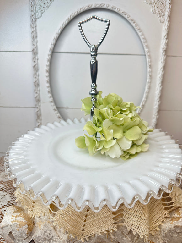 SILVERCREST MILK GLASS TRAY VINTAGE