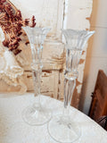 VINTAGE PAIR OF CRYSTAL CANDLESTICK HOLDERS