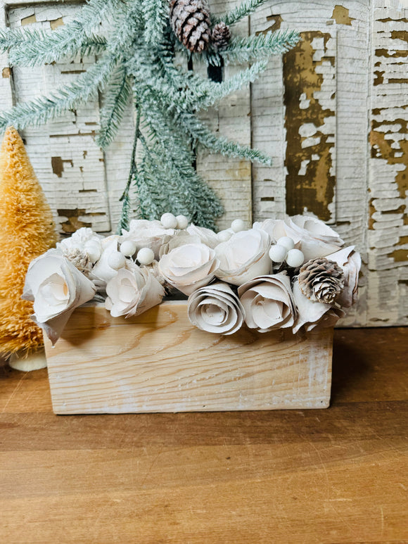 FLORAL BOUQUET WOODCHIP CENTERPIECE DECOR