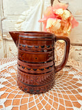 VINTAGE STONEWARE POTTERY AMAZINGLY DETAILED PITCHER
