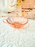 VINTAGE PINK DEPRESSION GLASS DETAILED LARGE TEACUP SOUP BOWL