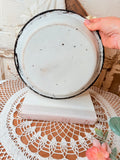 VINTAGE ROSE AMAZING ENAMEL PLATE