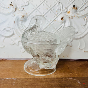 VINTAGE LE SMITH GLASS TURKEY HEN ON NEST