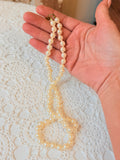 VINTAGE ECRU PEARLS WITH METAL CLASP