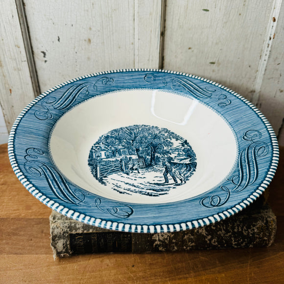 CURRIER & IVES VINTAGE - XL SERVING BOWL