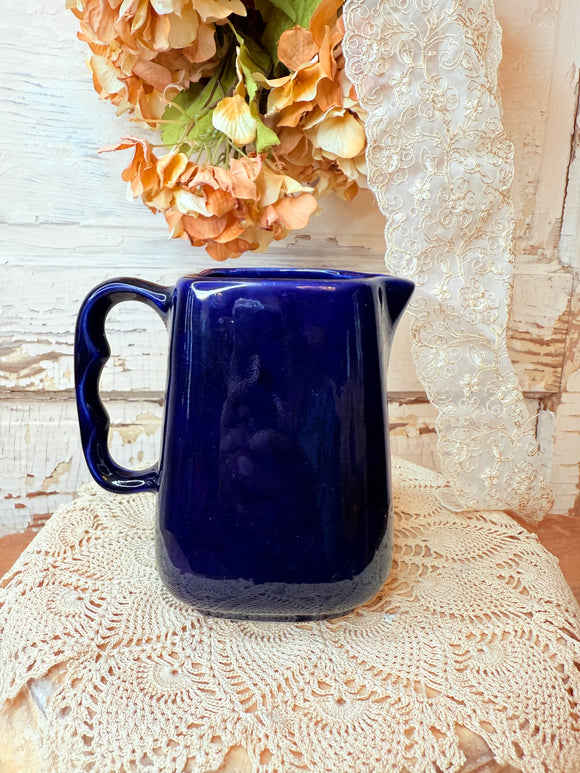 VINTAGE BLUE CERAMIC PITCHER