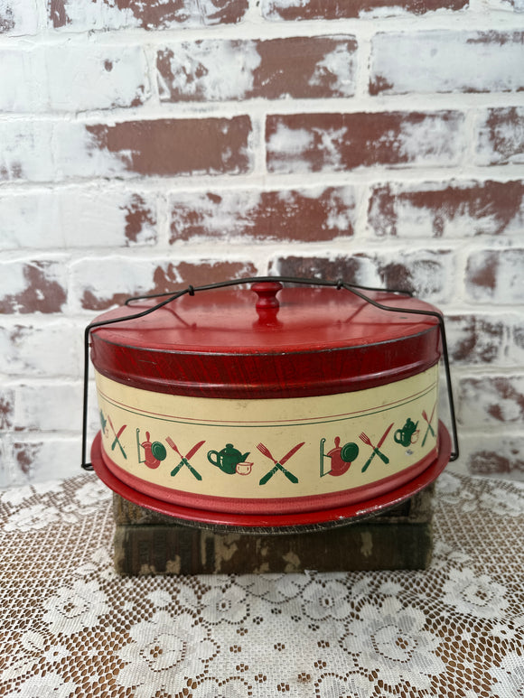 RED AND GREEN VINTAGE CAKE BOX