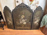 VINTAGE VICTORIAN DETAILED PAINTED WOOD FIREPLACE COVER