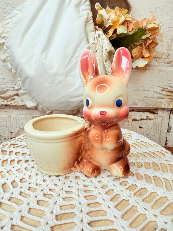 1950S VINTAGE CERAMIC BUNNY PLANTER