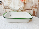 VINTAGE GREEN TRIM ENAMEL PAN