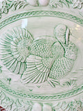 VINTAGE GREEN TURKEY XL SERVING PLATTER RARE