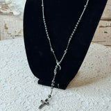 VINTAGE ROSARY - HEMATITE RARE BATTLE BEADS