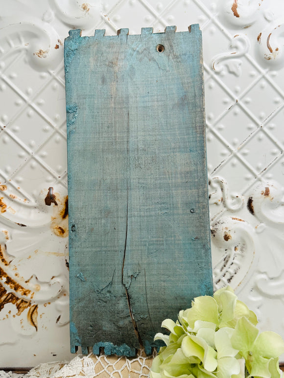 VINTAGE BLUE WOOD ARCHITECTURAL SALVAGE PIECE - 2 AVAILABLE