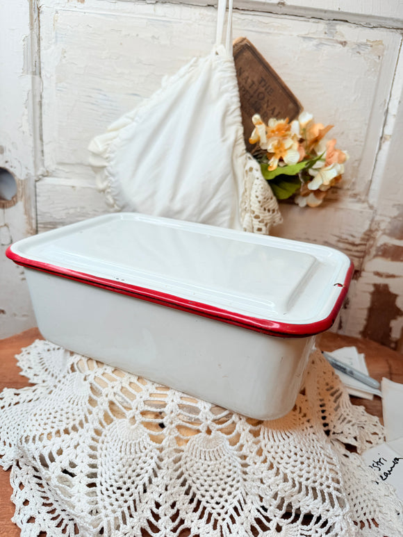 VINTAGE LARGE ENAMEL REFRIGERATOR BOX