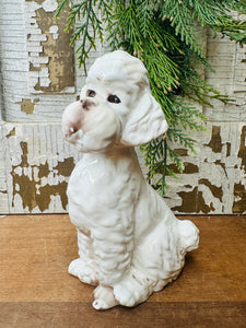 FLUFFY PUPPY POODLE VINTAGE STATUETTE