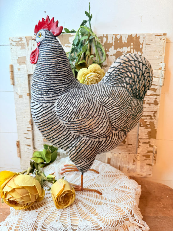 XL VINTAGE RESIN ROOSTER STATUETTE