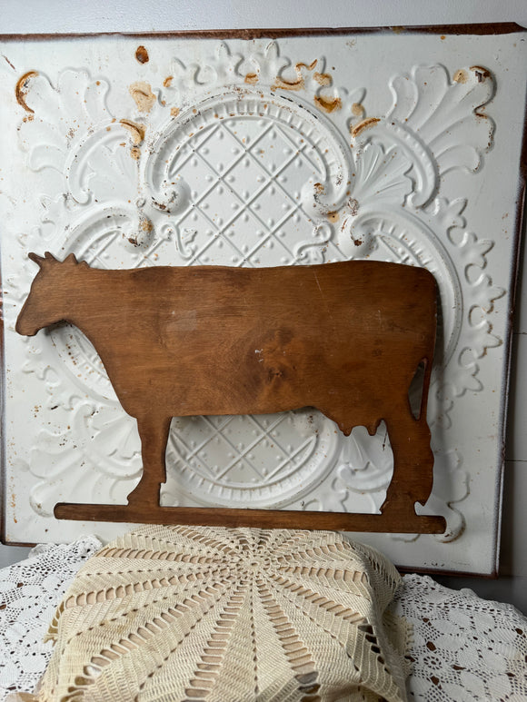 XXL VINTAGE WOOD FARMHOUSE COW WALL DECOR