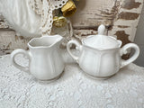 VINTAGE IRONSTONE SET - SUGAR BOWL AND CREAMER