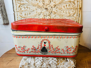 1940S VINTAGE METAL BREAD BOX