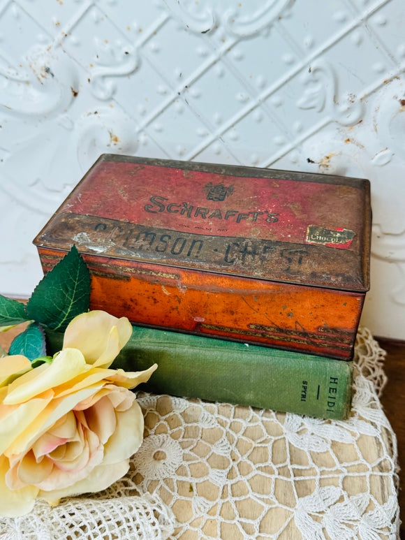 ANTIQUE TIN CHOCOLATES BOX