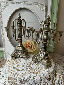 VINTAGE RUBEL SILVER TONE CANDELABRA - 2 AVAILABLE