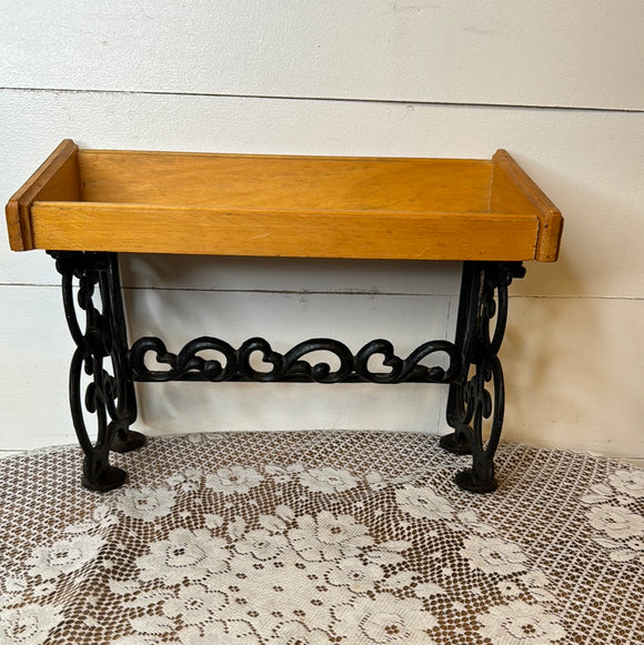 VINTAGE WOOD AND IRON PAPER TOWEL HOLDER