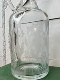 ROMANIAN LARGE VINTAGE GLASS ETCHED DECANTER