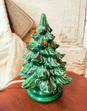 VINTAGE GREEN CERAMIC LIGHT UP CHRISTMAS TREE