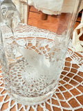 ETCHED VINTAGE ALUMINUM TOP GLASS STEIN